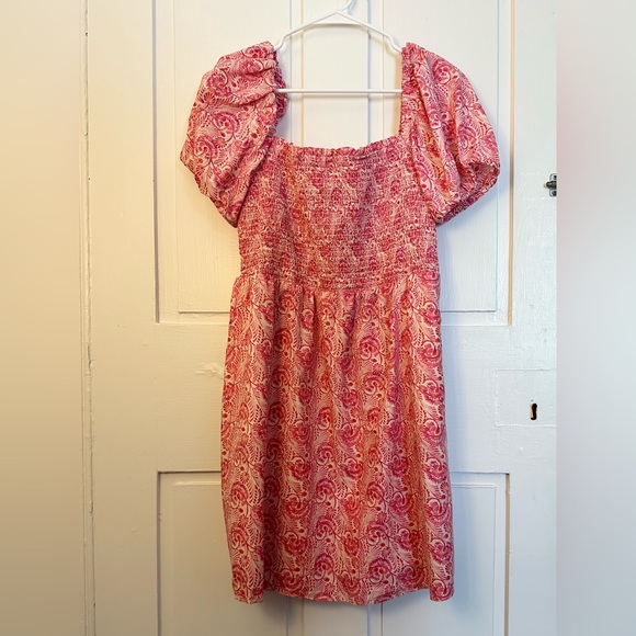 J. Crew Puff-sleeve smocked mini dress in dandelion swirl - Picture 3 of 4
